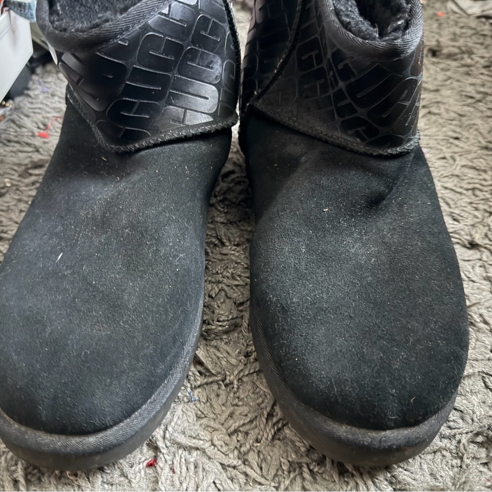 UGG Black Boots with Embossed Logo men size 12